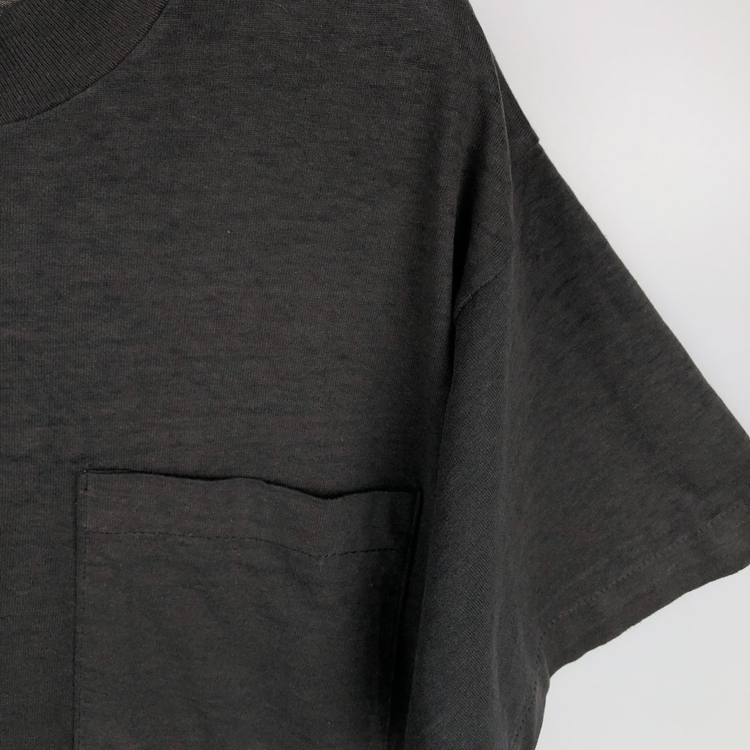 80s-90'S BVD Plain Pocket T-Shirt, Made in USA, Men's Size M (Equivalent), Vintage cotton Charcoal Vintage Second Hand