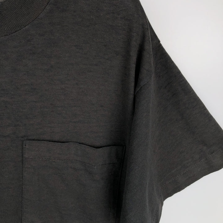 80s-90'S BVD Plain Pocket T-Shirt, Made in USA, Men's Size M (Equivalent), Vintage cotton Charcoal Vintage Second Hand