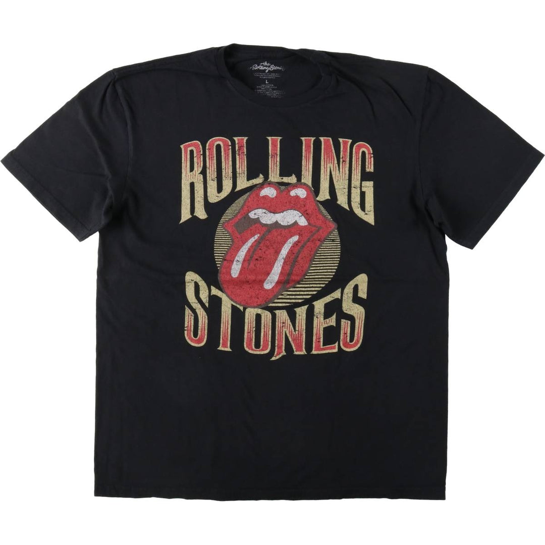 THE ROLLING STONES The Rolling Stones Band T-shirt Band T Men's L size cotton black type Vintage Second Hand