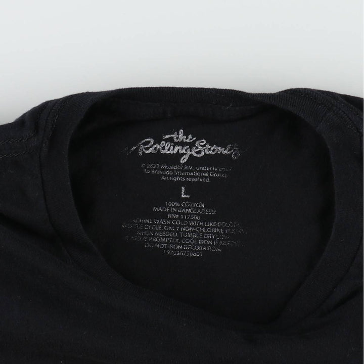 THE ROLLING STONES The Rolling Stones Band T-shirt Band T Men's L size cotton black type Vintage Second Hand