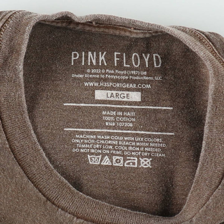 PINK FLOYD Pink Floyd Band T-shirt Band T Men's L size cotton brown type Vintage Second Hand