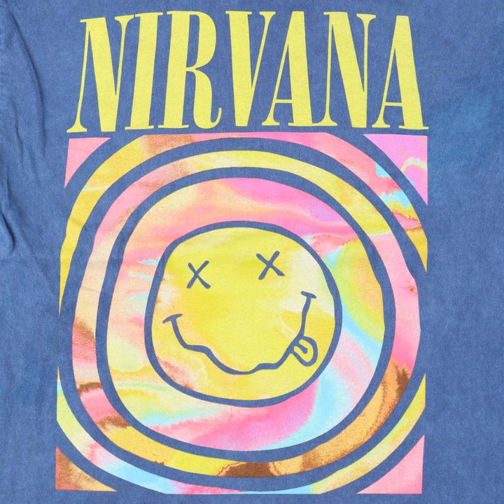 NIRVANA Nirvana Band T-shirt, Band T, Men's L size cotton blue type Vintage Second Hand