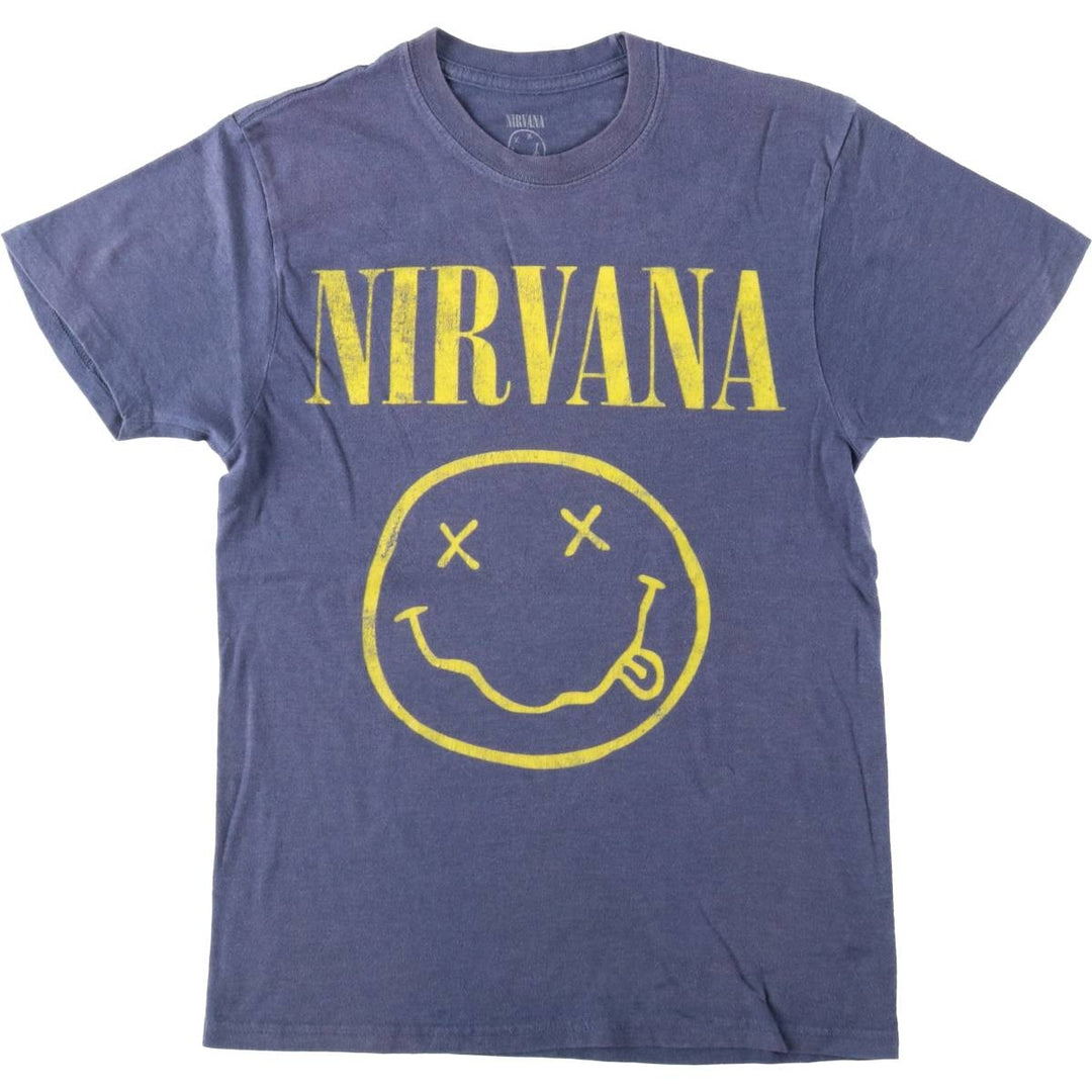 NIRVANA Nirvana Band T-shirt, Band T, Men's S size cotton blue type Vintage Second Hand