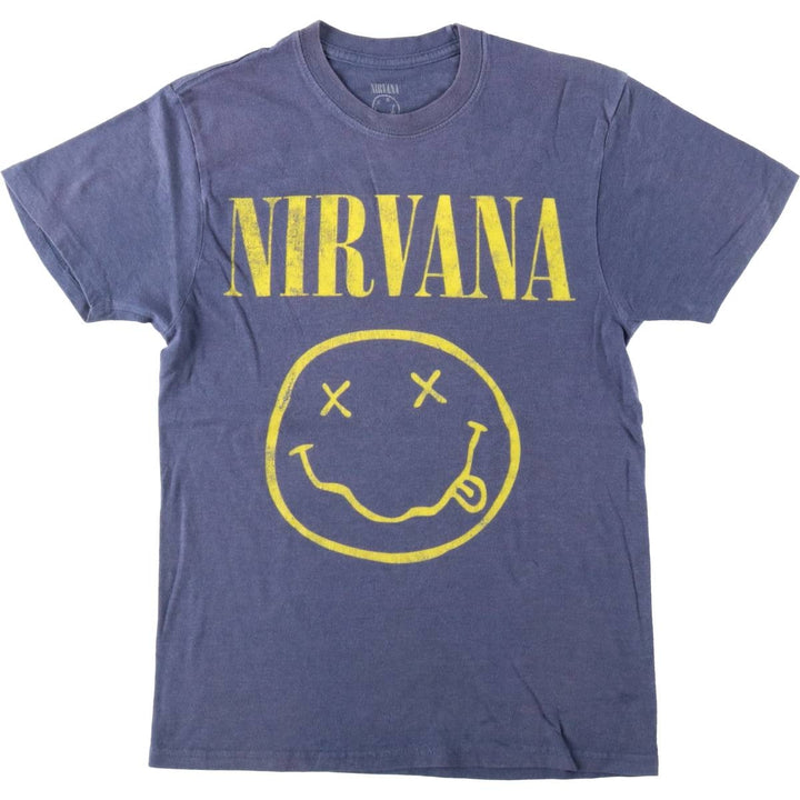 NIRVANA Nirvana Band T-shirt, Band T, Men's S size cotton blue type Vintage Second Hand
