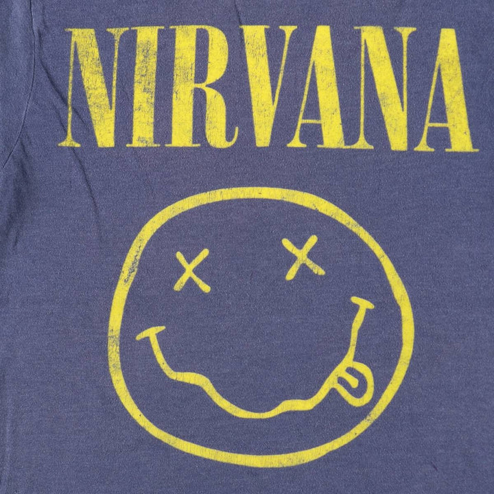 NIRVANA Nirvana Band T-shirt, Band T, Men's S size cotton blue type Vintage Second Hand