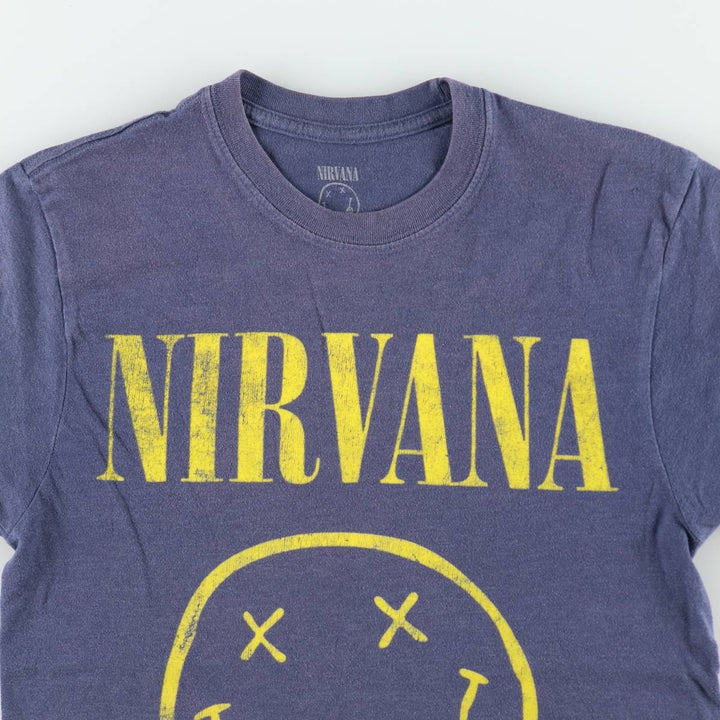 NIRVANA Nirvana Band T-shirt, Band T, Men's S size cotton blue type Vintage Second Hand