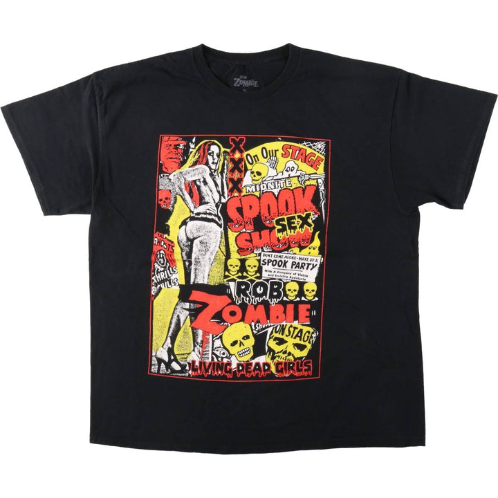 Rob Zombie Rob Zombie Band T-shirt Band T Men's XL size cotton black type Vintage Second Hand