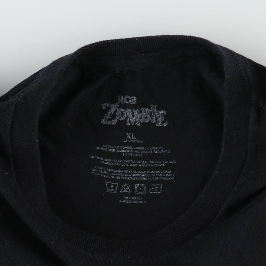 Rob Zombie Rob Zombie Band T-shirt Band T Men's XL size cotton black type Vintage Second Hand