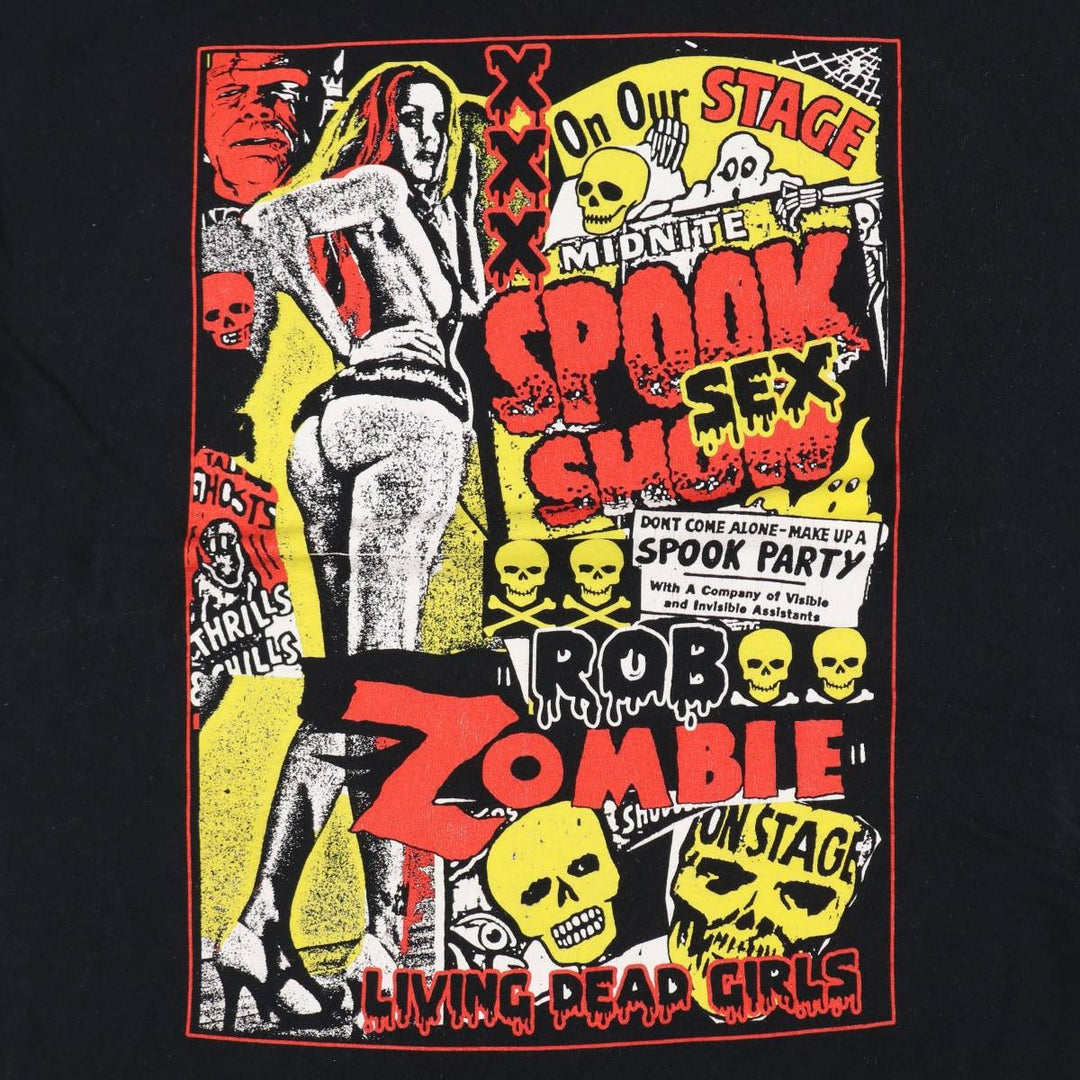 Rob Zombie Rob Zombie Band T-shirt Band T Men's XL size cotton black type Vintage Second Hand