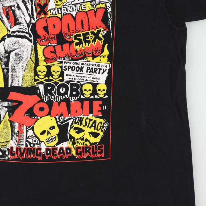 Rob Zombie Rob Zombie Band T-shirt Band T Men's XL size cotton black type Vintage Second Hand