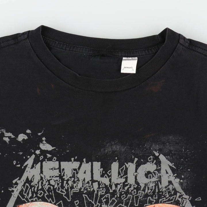 METALLICA Skull Pattern Band T-shirt, Band Tee, Men's XL size unclear black type Vintage Second Hand