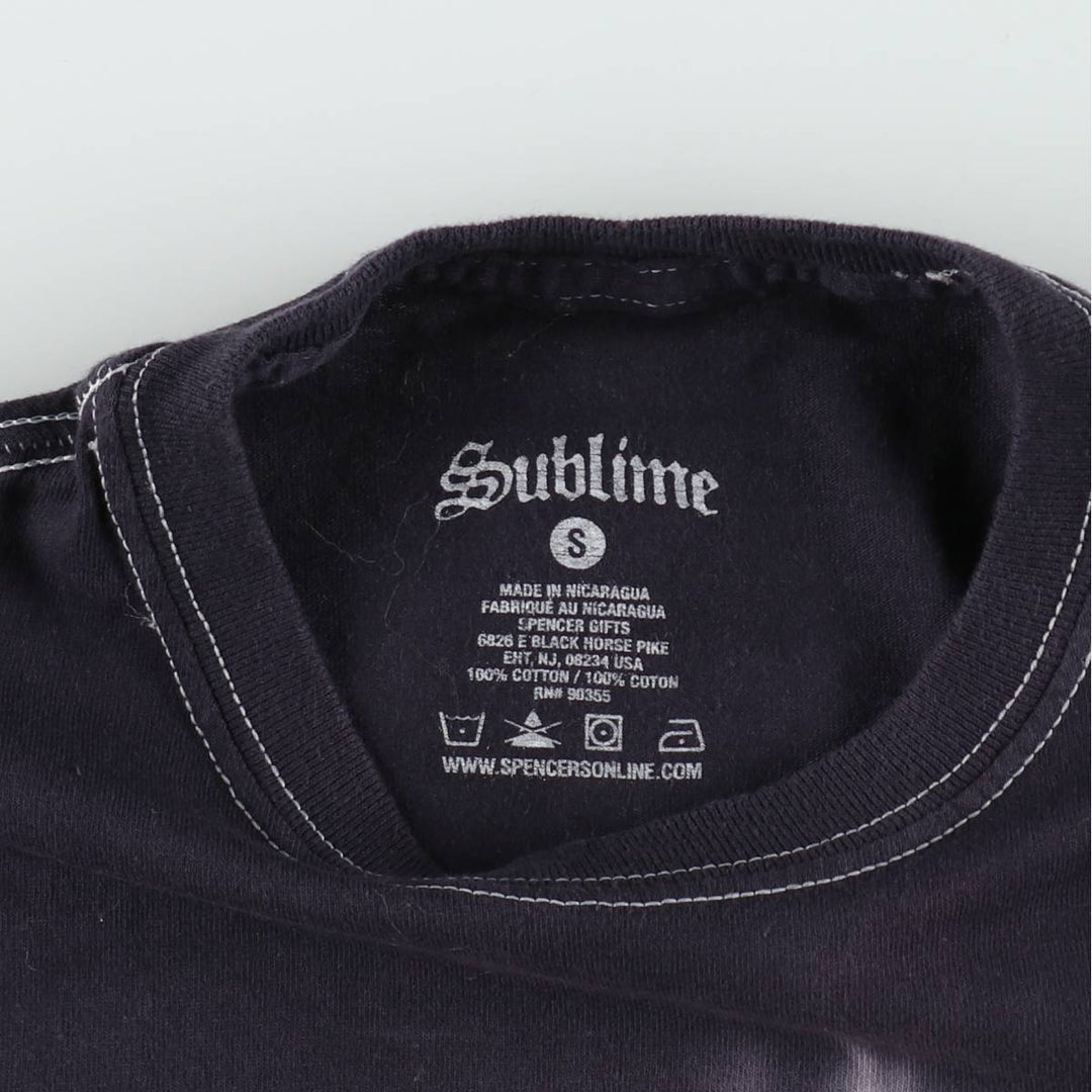 SUBLIME Tie-dye Pattern Band T-shirt (Men's Size S) cotton navy blue type Vintage Second Hand