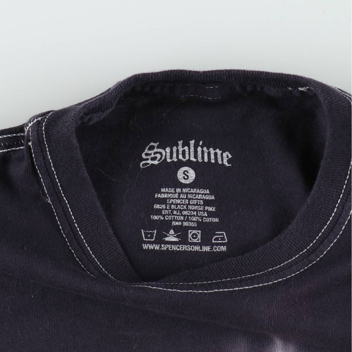 SUBLIME Tie-dye Pattern Band T-shirt (Men's Size S) cotton navy blue type Vintage Second Hand