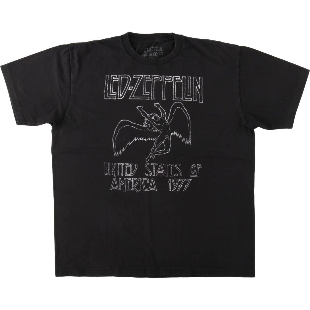 Led Zeppelin Band T-shirt, Band T, Men's L size cotton black type Vintage Second Hand