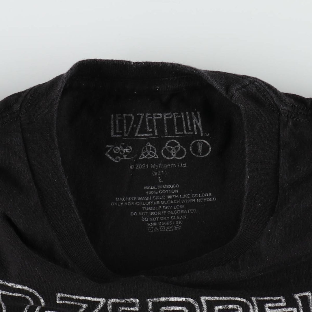 Led Zeppelin Band T-shirt, Band T, Men's L size cotton black type Vintage Second Hand
