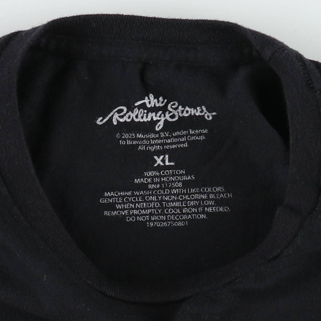 THE ROLLING STONES The Rolling Stones Band T-shirt Band T Men's XL size cotton black type Vintage Second Hand
