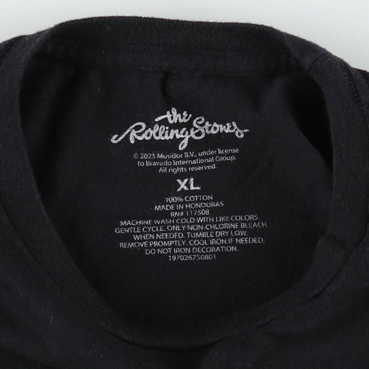 THE ROLLING STONES The Rolling Stones Band T-shirt Band T Men's XL size cotton black type Vintage Second Hand