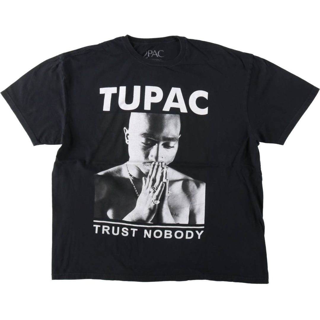 2pac rap t-shirt, men's XL size cotton black type Vintage Second Hand