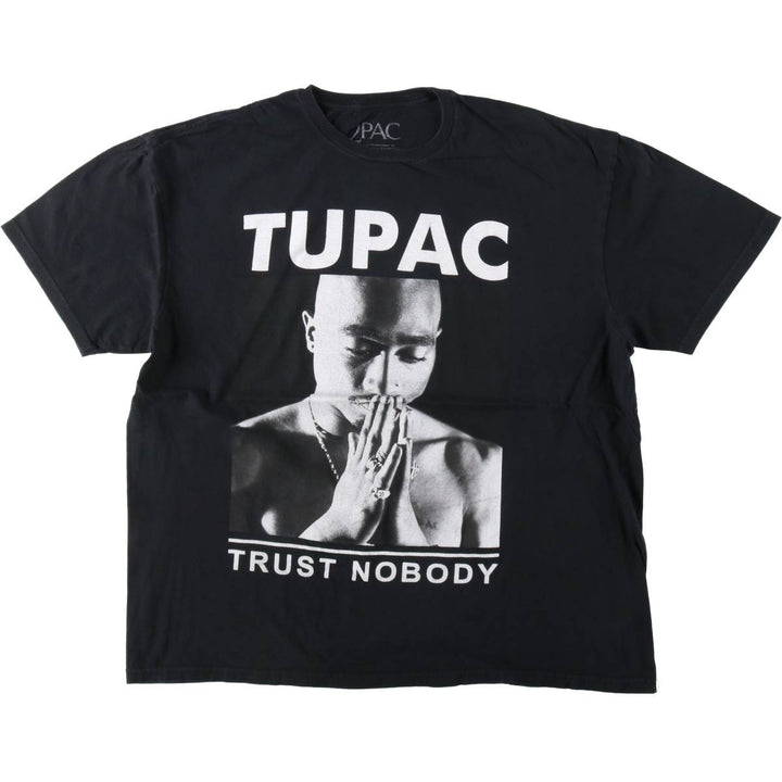 2pac rap t-shirt, men's XL size cotton black type Vintage Second Hand