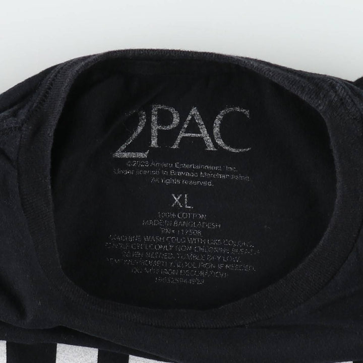 2pac rap t-shirt, men's XL size cotton black type Vintage Second Hand