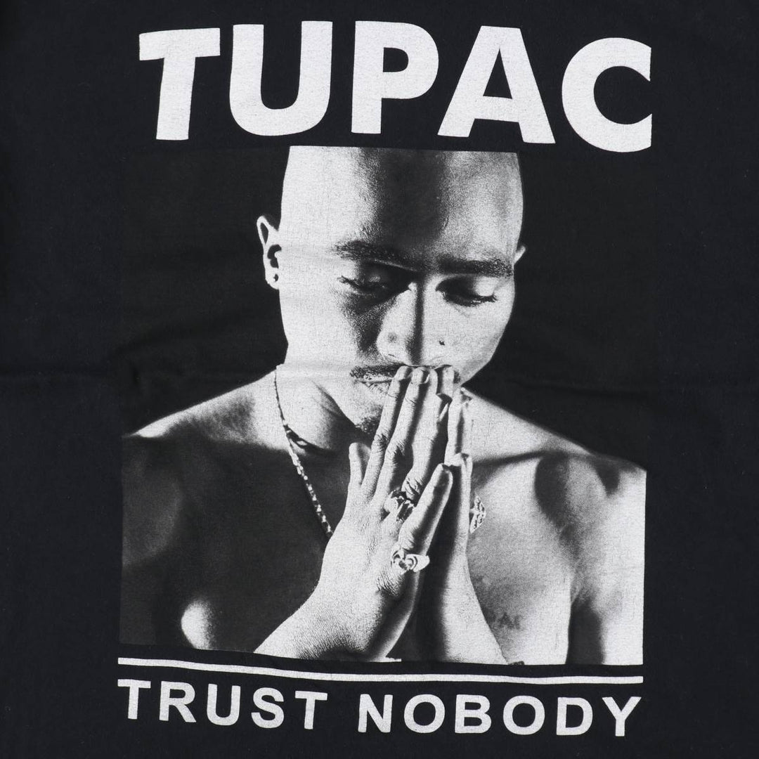 2pac rap t-shirt, men's XL size cotton black type Vintage Second Hand