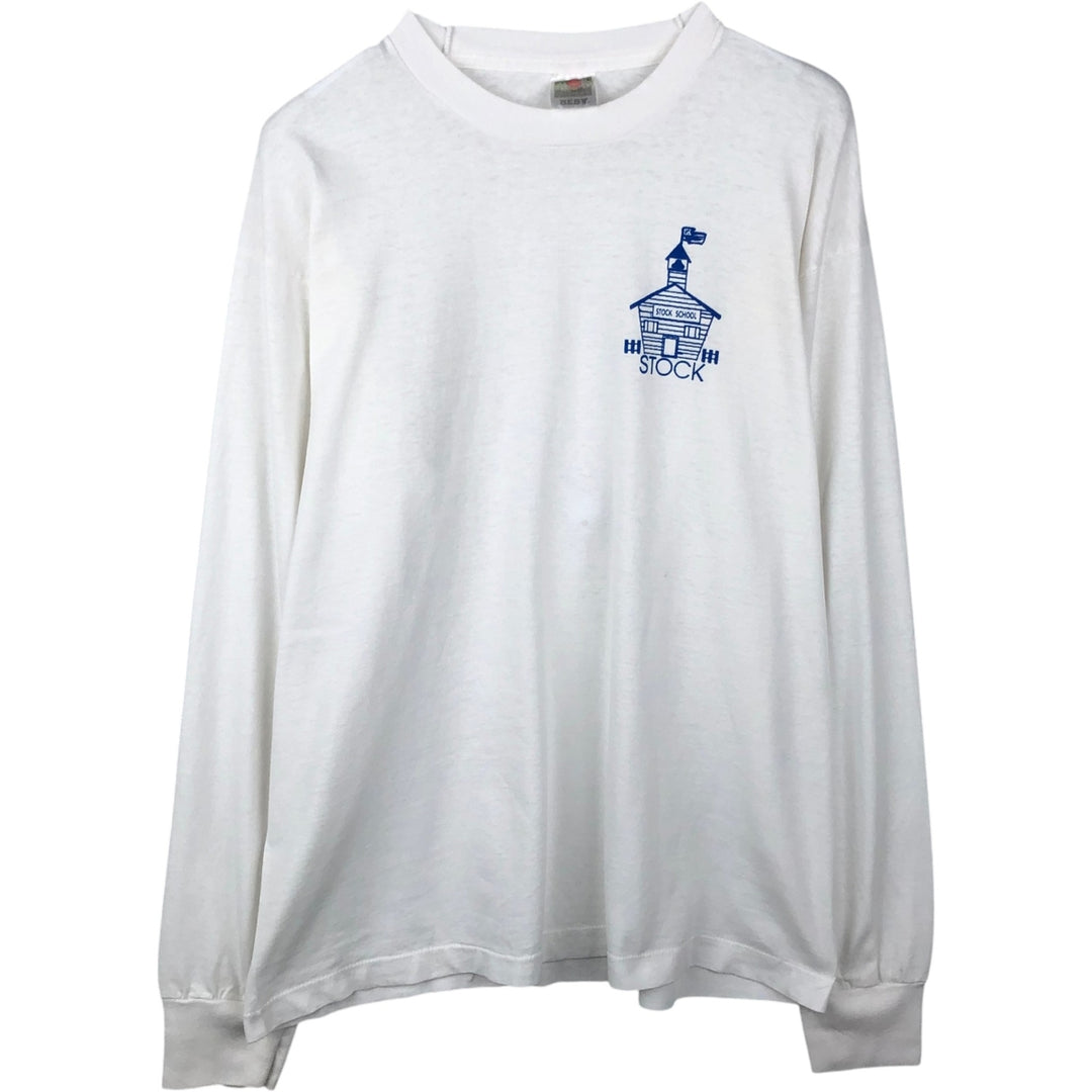 90'S Fruit of the Loom Best Long Sleeve T-Shirt, Made in USA, Men's XL, Vintage unclear white type Vintage Second Hand
