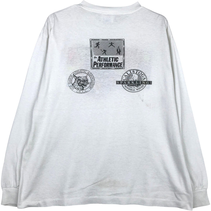 90'S Tee Jays HEF-T Long-Sleeve T-Shirt, Made in USA, Men's XL equivalent. polyester white type Vintage Second Hand