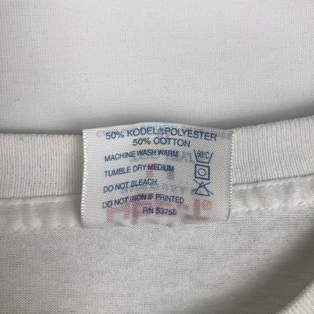 90'S Tee Jays HEF-T Long-Sleeve T-Shirt, Made in USA, Men's XL equivalent. polyester white type Vintage Second Hand