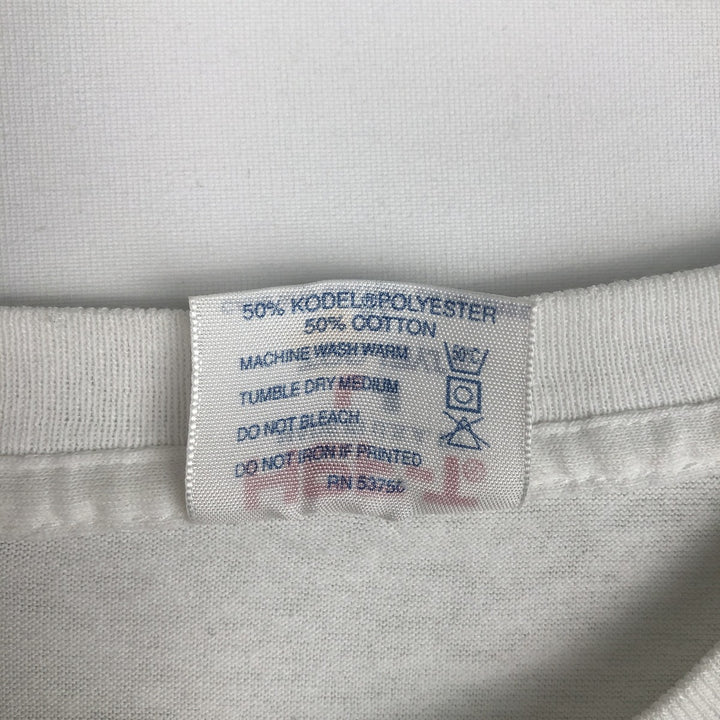 90'S Tee Jays HEF-T Long-Sleeve T-Shirt, Made in USA, Men's XL equivalent. polyester white type Vintage Second Hand