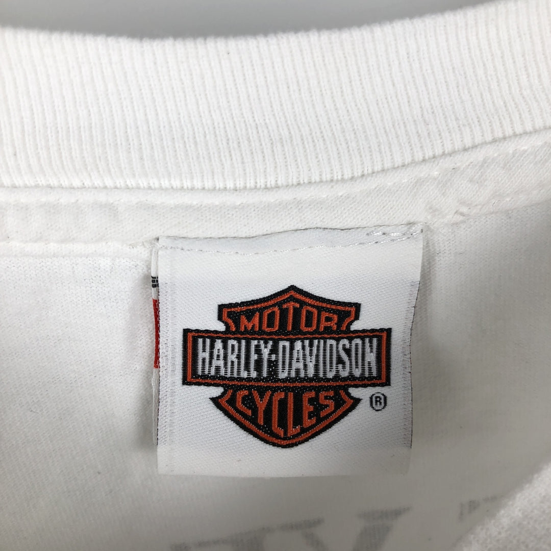 Harley-Davidson Motorcycle Long Sleeve T-Shirt, Men's Size L cotton white type Vintage Second Hand