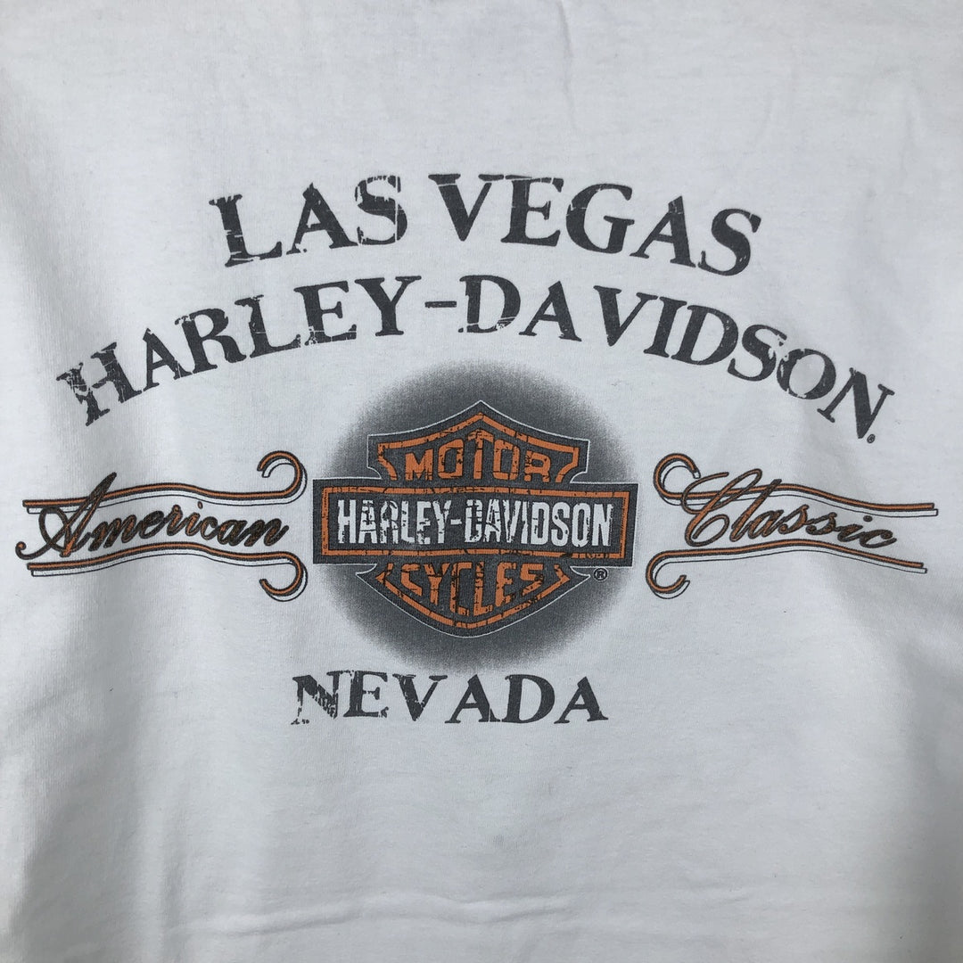 Harley-Davidson Motorcycle Long Sleeve T-Shirt, Men's Size L cotton white type Vintage Second Hand