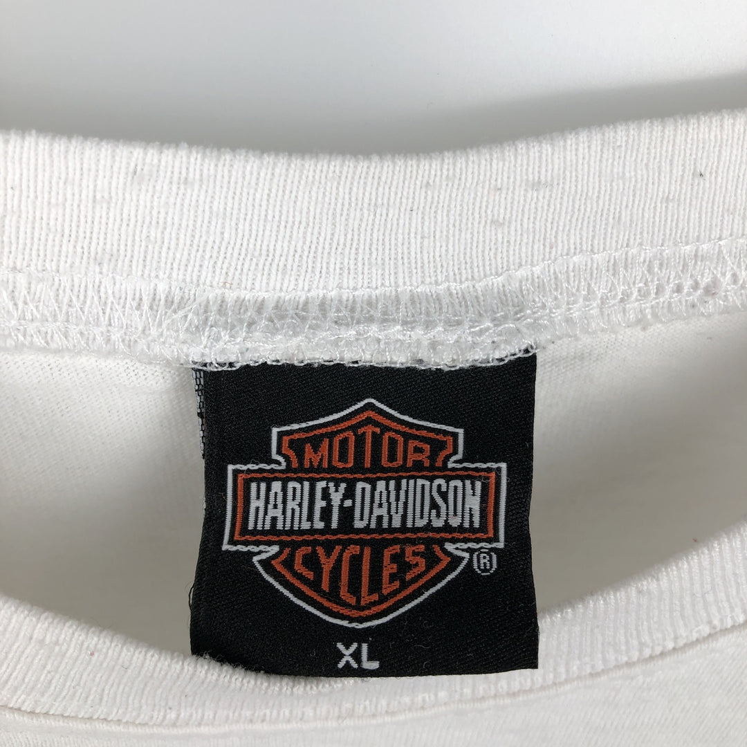 2000'S Harley-Davidson Motorcycle Long Sleeve T-Shirt, Made in USA, Men's Size XL cotton gray type Vintage Second Hand