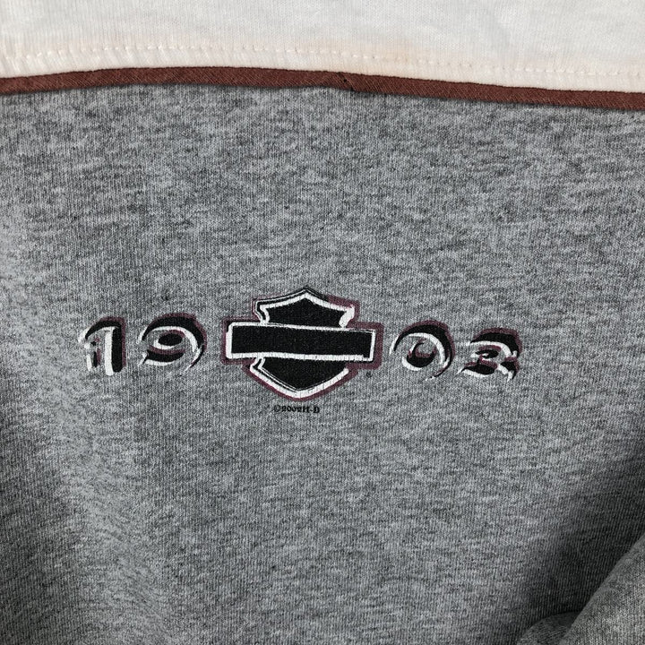 2000'S Harley-Davidson Motorcycle Long Sleeve T-Shirt, Made in USA, Men's Size XL cotton gray type Vintage Second Hand