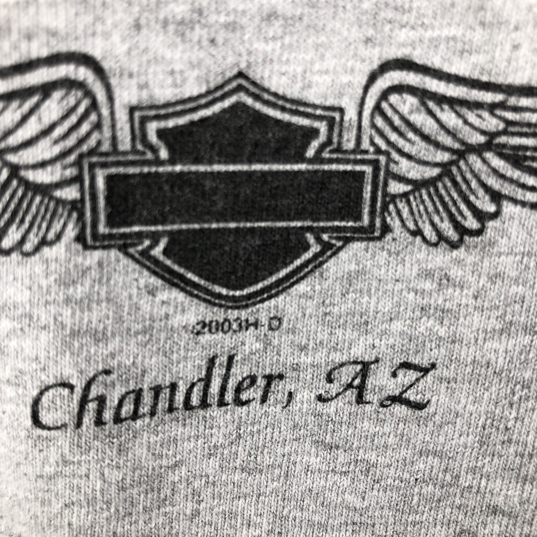 2000'S Harley-Davidson Motorcycle Long Sleeve T-Shirt, Made in USA, Men's Size XL cotton gray type Vintage Second Hand