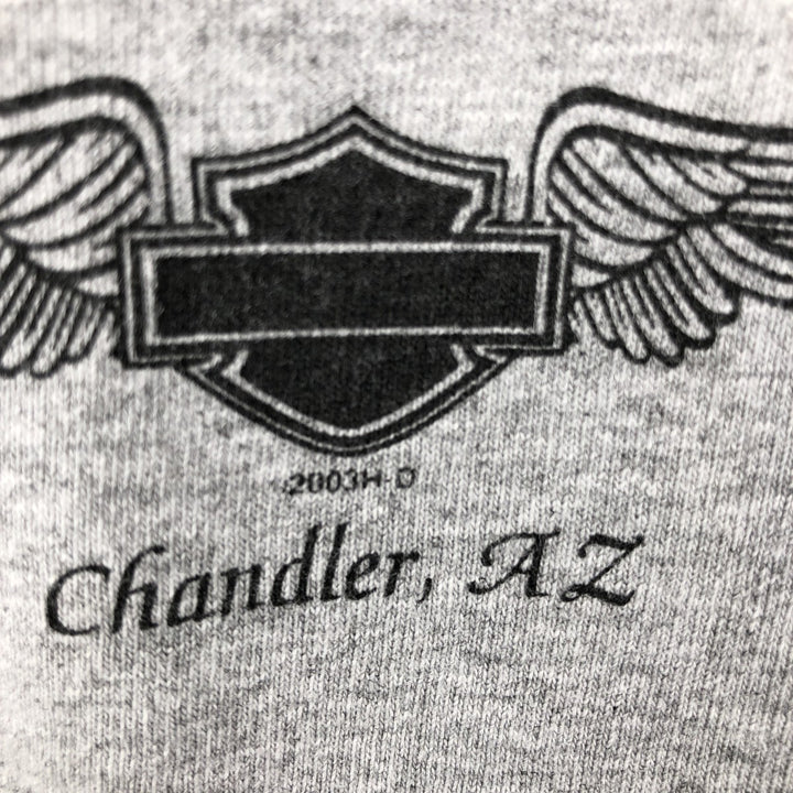 2000'S Harley-Davidson Motorcycle Long Sleeve T-Shirt, Made in USA, Men's Size XL cotton gray type Vintage Second Hand