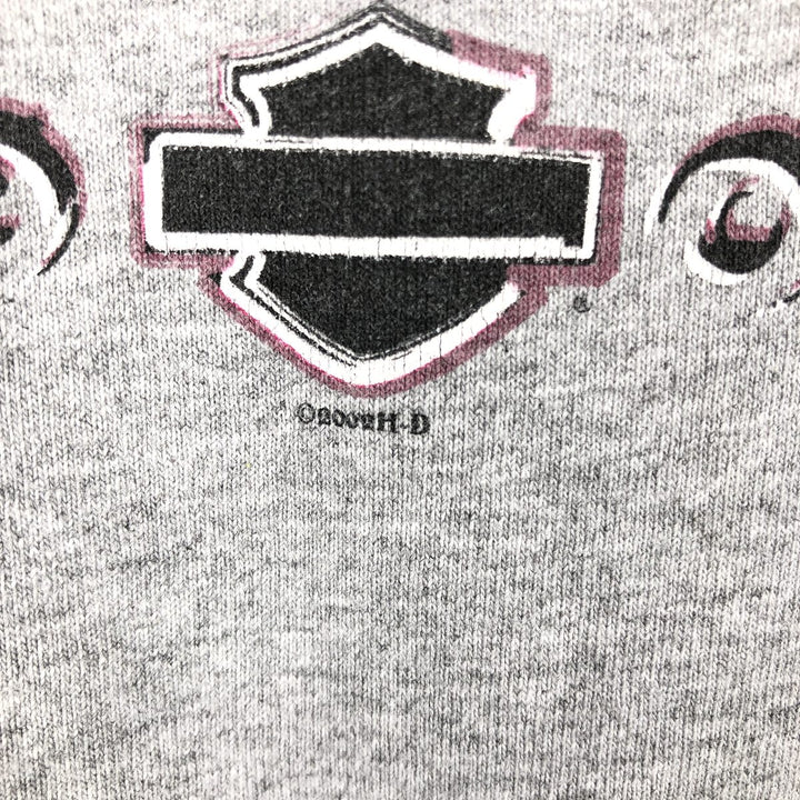 2000'S Harley-Davidson Motorcycle Long Sleeve T-Shirt, Made in USA, Men's Size XL cotton gray type Vintage Second Hand