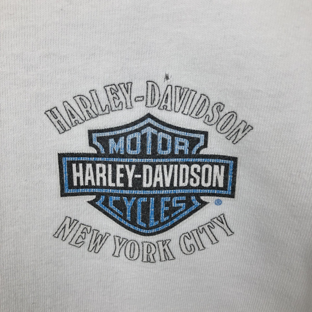2000'S Harley-Davidson Motorcycle Long Sleeve T-Shirt, Men's Size L unclear white type Vintage Second Hand