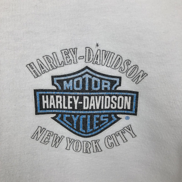 2000'S Harley-Davidson Motorcycle Long Sleeve T-Shirt, Men's Size L unclear white type Vintage Second Hand