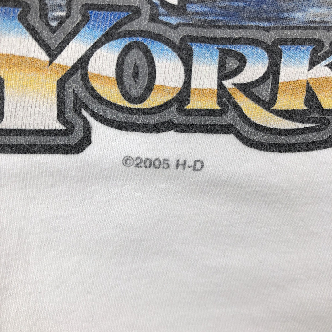 2000'S Harley-Davidson Motorcycle Long Sleeve T-Shirt, Men's Size L unclear white type Vintage Second Hand