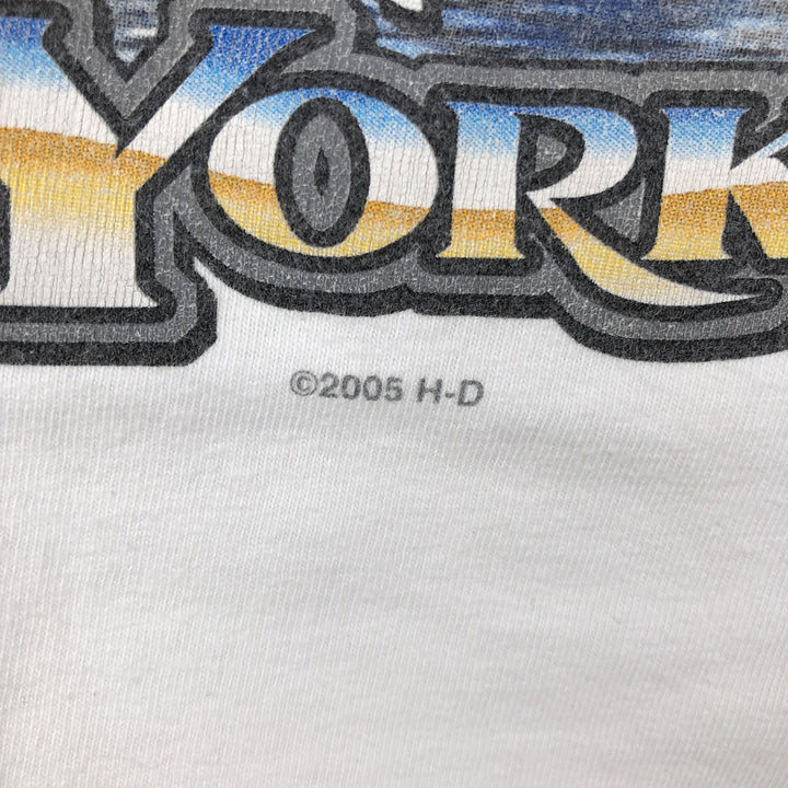 2000'S Harley-Davidson Motorcycle Long Sleeve T-Shirt, Men's Size L unclear white type Vintage Second Hand
