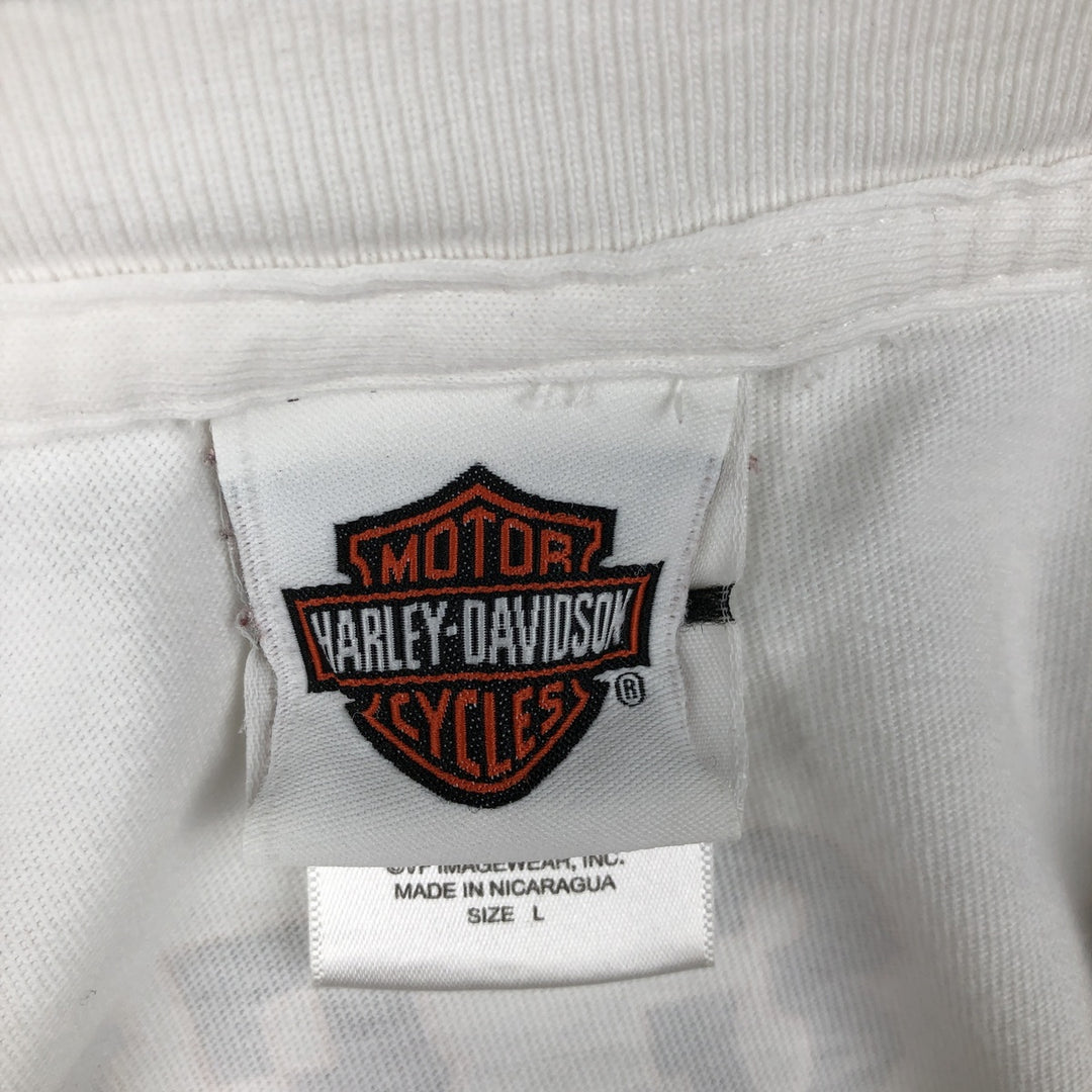 2000'S Harley-Davidson Motorcycle Long Sleeve T-Shirt, Men's Size L cotton white type Vintage Second Hand