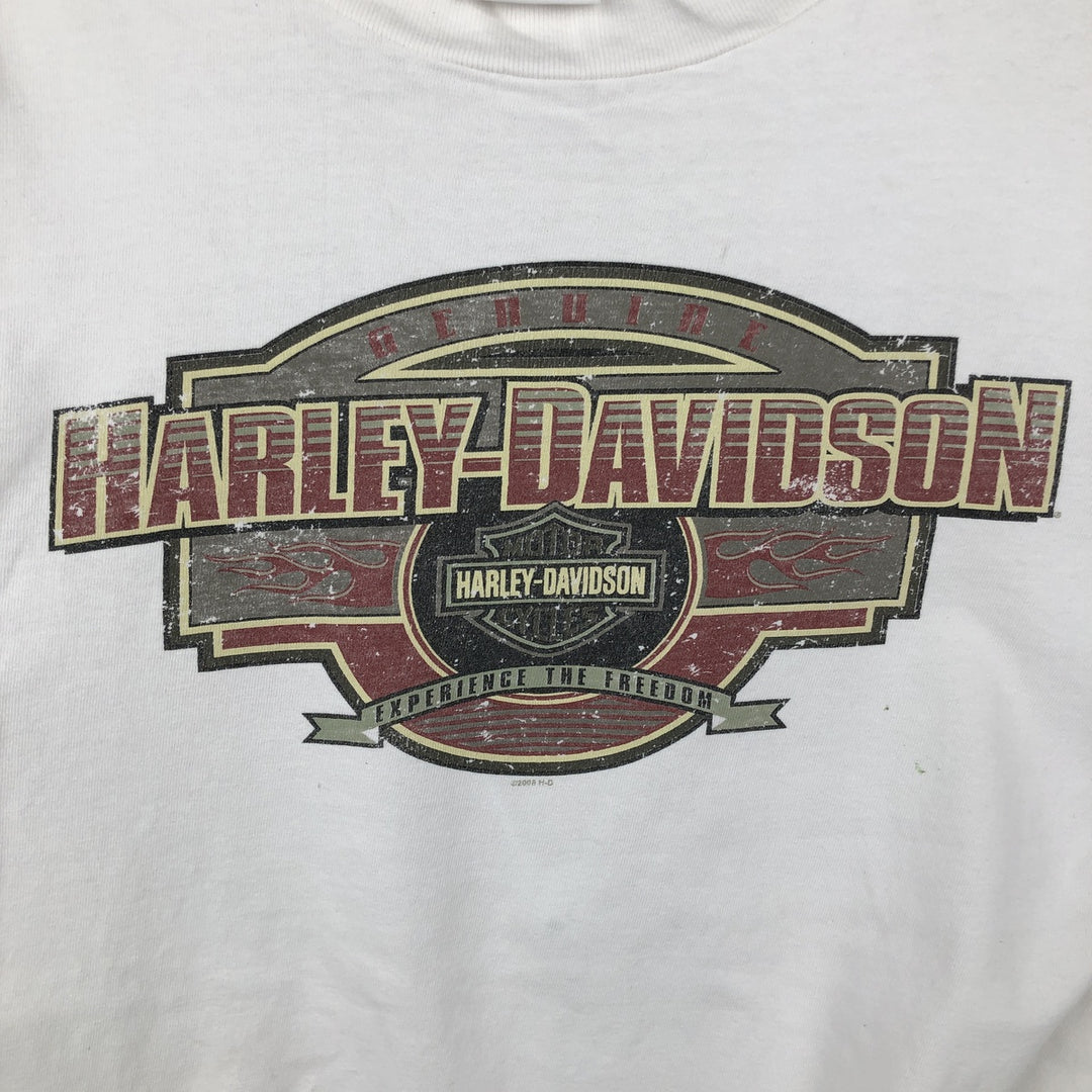 2000'S Harley-Davidson Motorcycle Long Sleeve T-Shirt, Men's Size L cotton white type Vintage Second Hand