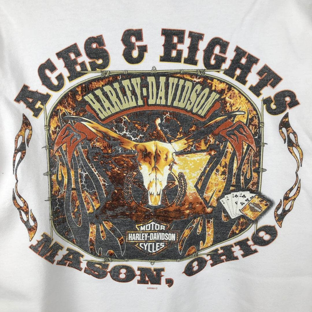 2000'S Harley-Davidson Motorcycle Long Sleeve T-Shirt, Men's Size L cotton white type Vintage Second Hand