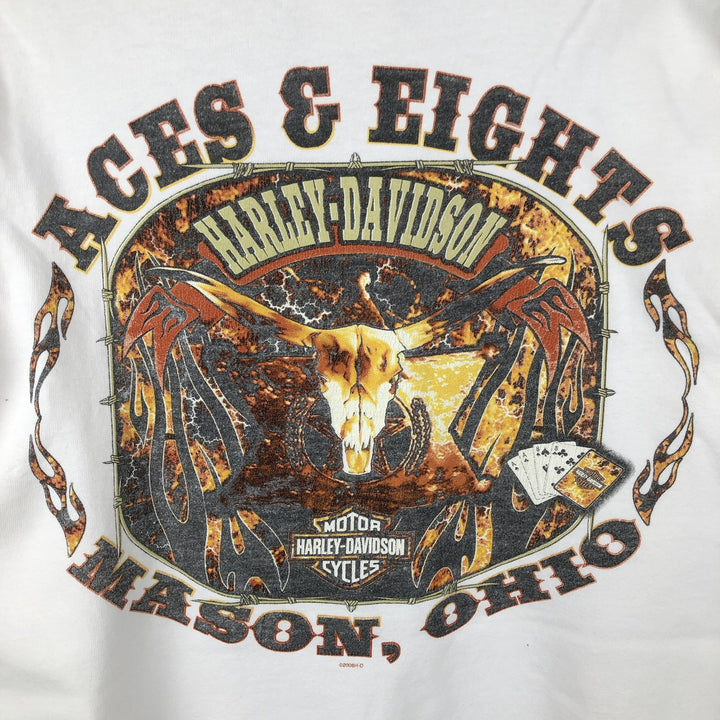 2000'S Harley-Davidson Motorcycle Long Sleeve T-Shirt, Men's Size L cotton white type Vintage Second Hand