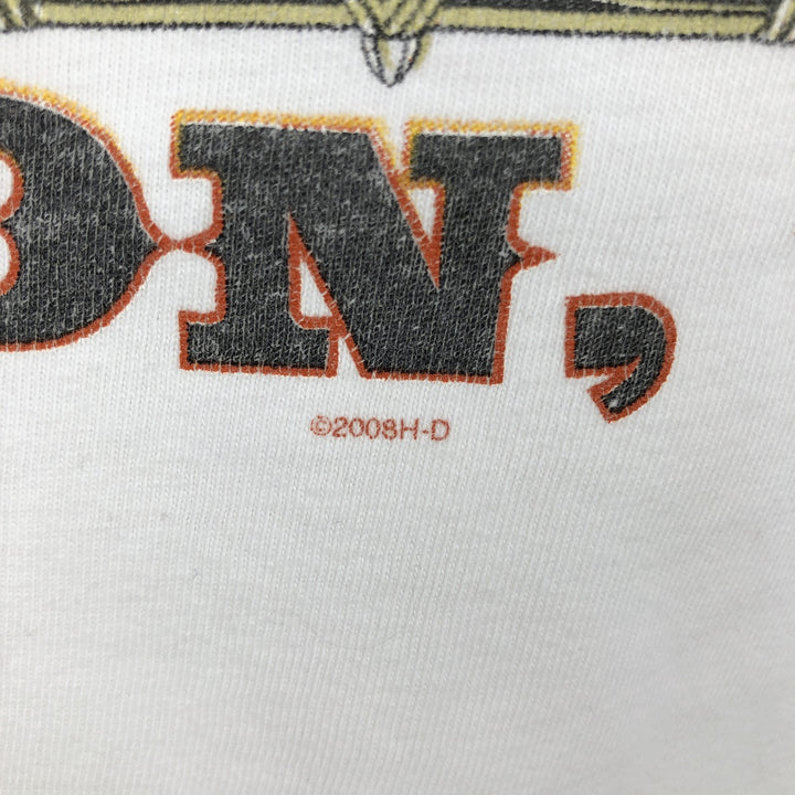 2000'S Harley-Davidson Motorcycle Long Sleeve T-Shirt, Men's Size L cotton white type Vintage Second Hand