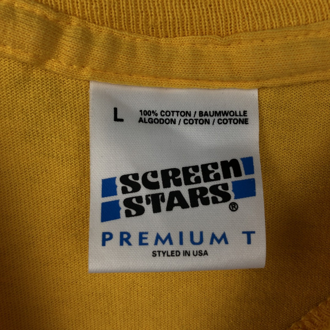 90'S Screen Stars TDN Advertising T-Shirt, Men's Size L (approx.), Vintage cotton yellow type Vintage Second Hand