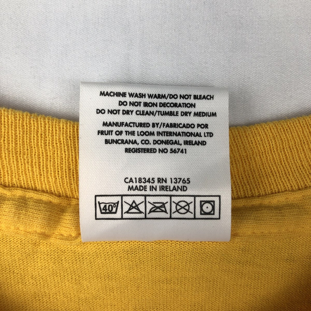 90'S Screen Stars TDN Advertising T-Shirt, Men's Size L (approx.), Vintage cotton yellow type Vintage Second Hand