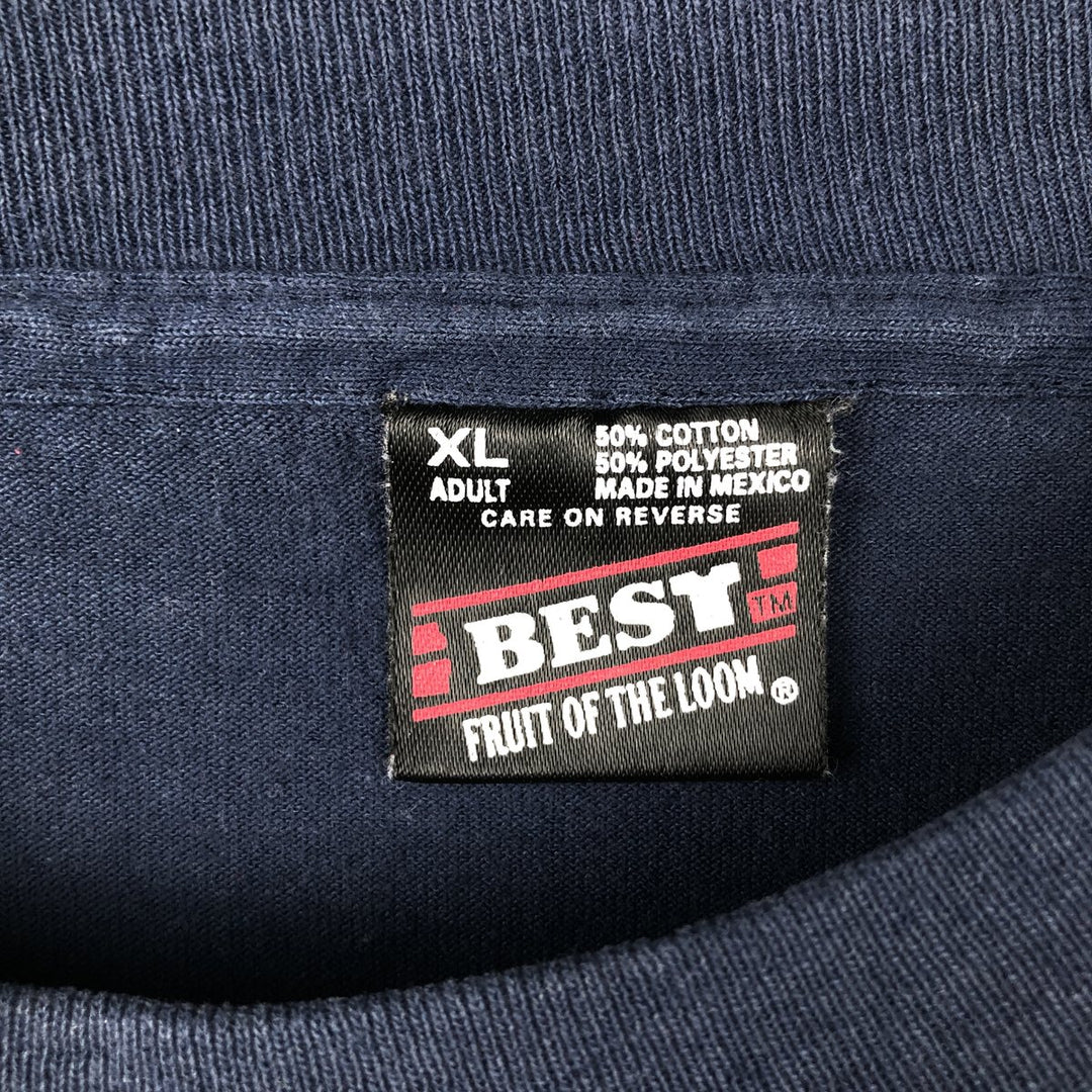 Fruit of the Loom Mark and Monica's Family Pizza Advertising T-Shirt, Men's XL (approx.), Vintage cotton navy blue type Vintage Second Hand