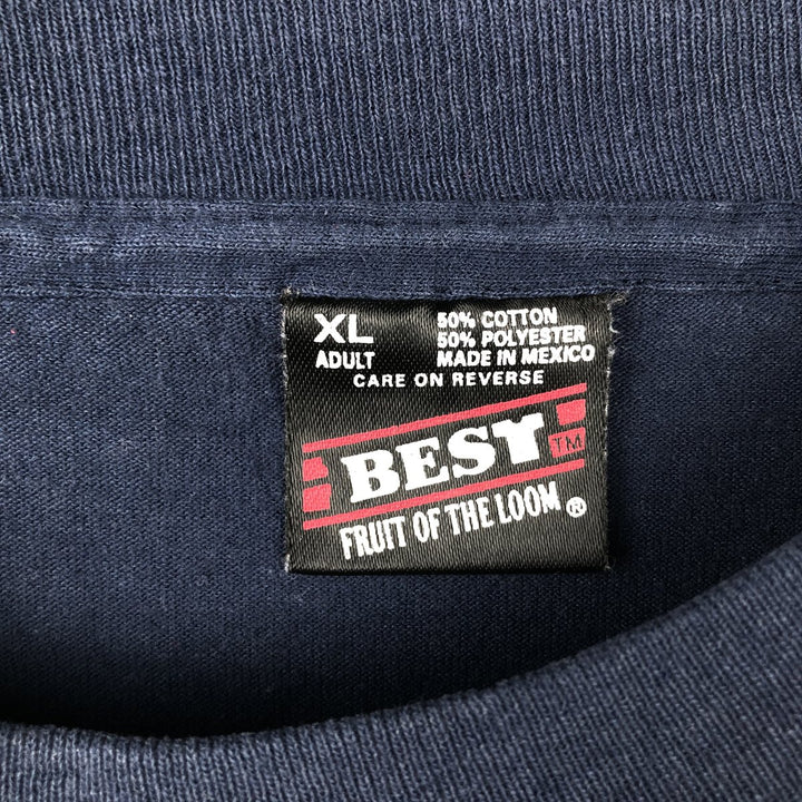 Fruit of the Loom Mark and Monica's Family Pizza Advertising T-Shirt, Men's XL (approx.), Vintage cotton navy blue type Vintage Second Hand