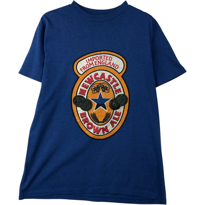 80s-90'S ROYAL Newcastle Brown Ale Advertising T-Shirt, Made in USA, Men's Size L (approx.), Vintage polyester blue type Vintage Second Hand